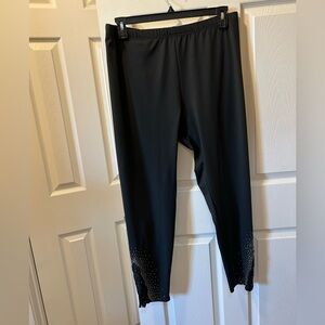 SHEIN 2XL Curve Black Leggings with Sparkle Rhinestone Accents NWOT